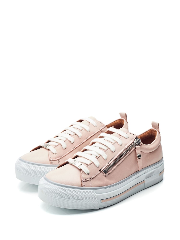 Moda In Pelle FILICIAN CHUNKY LEATHER TRAINER WITH ZIP AND LACE-UP CLOSURE - Image 2 of 4