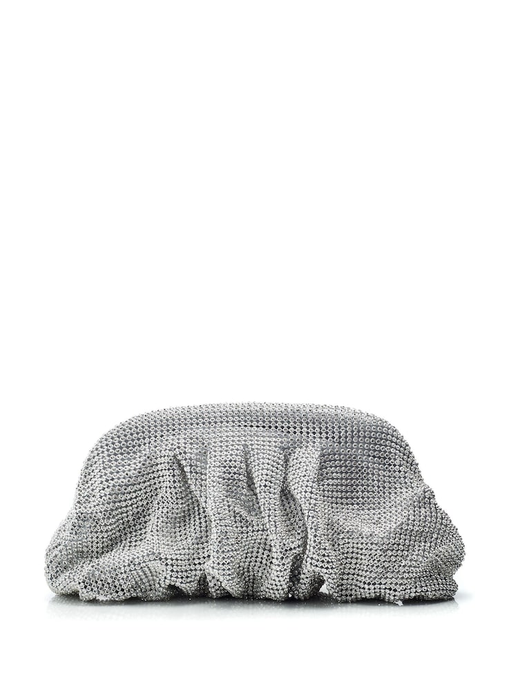 Moda in Pelle Silver Rihannon Jewel Soft Cluch Bag - Image 1 of 4