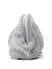 Moda in Pelle Silver Rihannon Jewel Soft Cluch Bag - Image 3 of 4