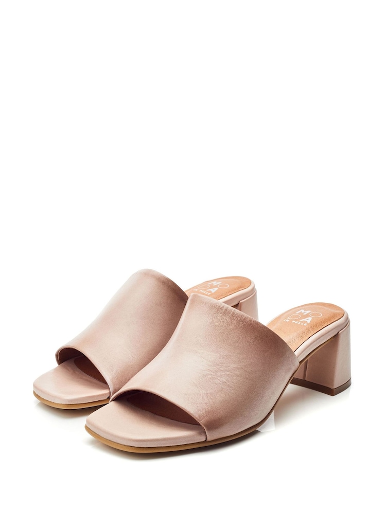 Moda in Pelle Mikia Square Toe Low Block Mule Sandals - Image 2 of 4