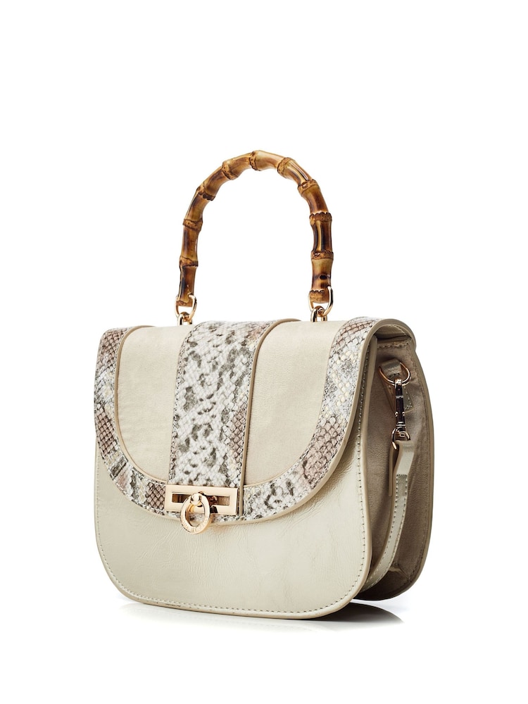 Moda in Pelle Tigerlily Bamboo Handle Shoulder Bag - Image 2 of 4 Moda in Pelle Tigerlily Bamboo Handle Shoulder Bag - Image 2 of 4
