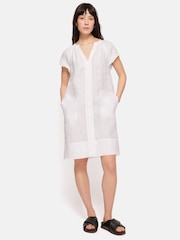 Jigsaw Linen Smocked T-Shirt Dress - Image 1 of 5