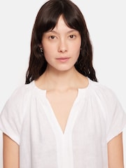 Jigsaw Linen Smocked T-Shirt Dress - Image 2 of 5