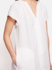 Jigsaw Linen Smocked T-Shirt Dress - Image 4 of 5