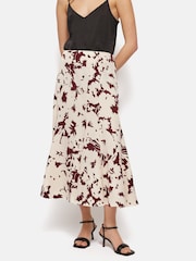 Jigsaw Cream Silhouette Peony Midi Skirt With Linen - Image 2 of 8