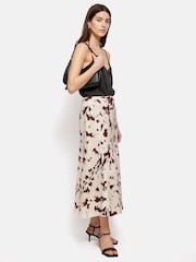 Jigsaw Cream Silhouette Peony Midi Skirt With Linen - Image 4 of 8