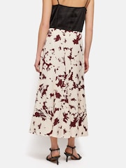 Jigsaw Cream Silhouette Peony Midi Skirt With Linen - Image 6 of 8