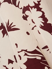 Jigsaw Cream Silhouette Peony Midi Skirt With Linen - Image 8 of 8