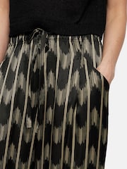 Jigsaw Black Silk Blend Ikat Stripe Trousers - Image 5 of 7