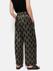Jigsaw Black Silk Blend Ikat Stripe Trousers - Image 6 of 7