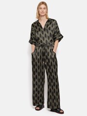 Jigsaw Black Silk Blend Ikat Stripe Trousers - Image 7 of 7