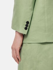 Jigsaw Green Dark Irish 100% Linen Palazzo Trousers - Image 5 of 8