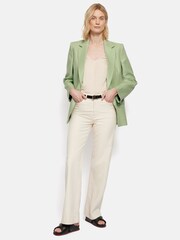 Jigsaw Green Dark Irish 100% Linen Palazzo Trousers - Image 7 of 8