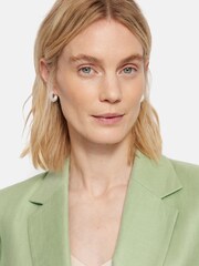 Jigsaw Green Dark Irish 100% Linen Palazzo Trousers - Image 8 of 8