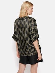 Jigsaw Black Silk Blend Ikat Stripe Top - Image 5 of 7