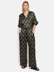 Jigsaw Black Silk Blend Ikat Stripe Top - Image 6 of 7