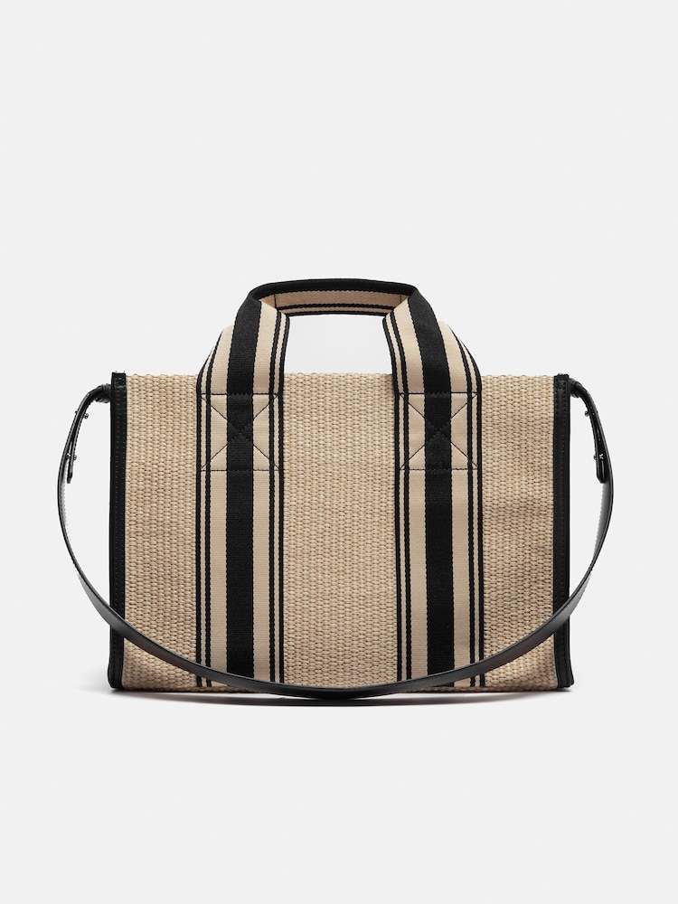 Jigsaw Natural Athena Stripe Woven Tote - Image 1 of 1