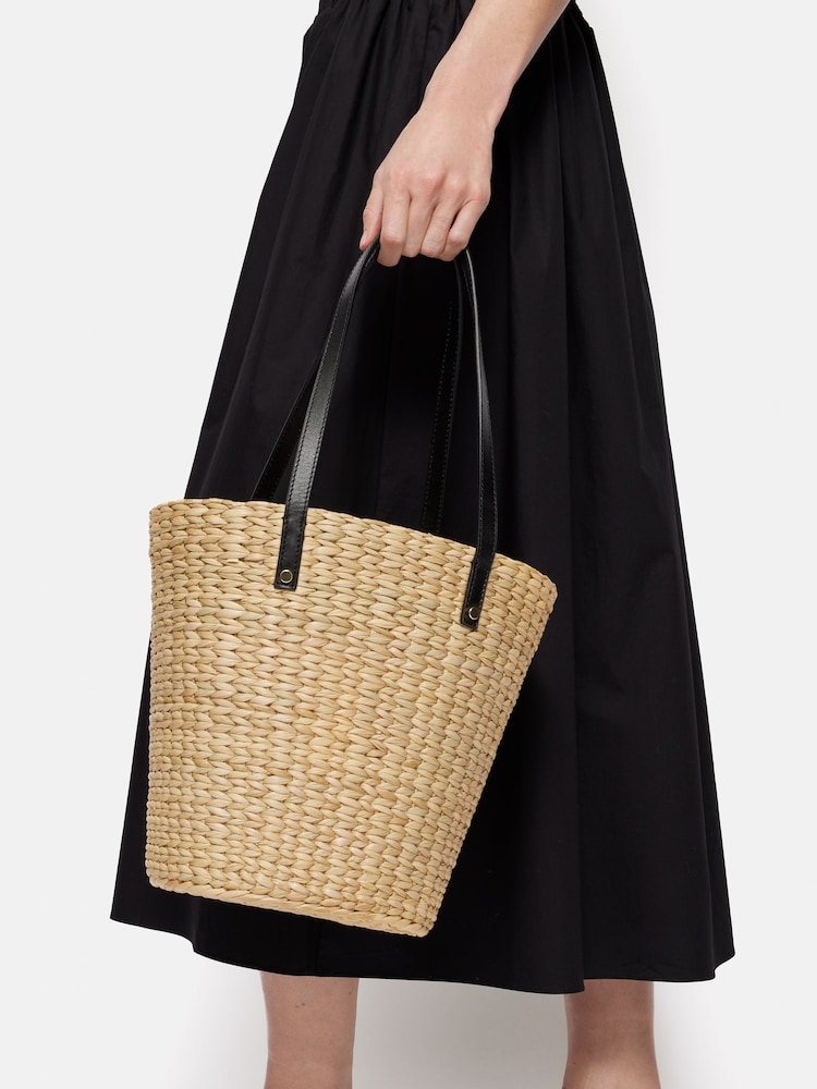 Jigsaw Natural Straw Bucket Bag - Image 1 of 6