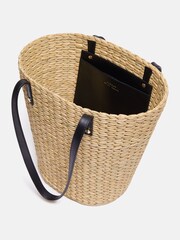 Jigsaw Natural Straw Bucket Bag - Image 4 of 6