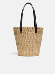 Jigsaw Natural Straw Bucket Bag - Image 5 of 6