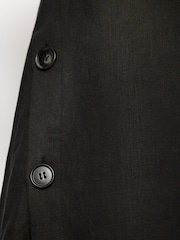 Jigsaw Black Linen Button Detail Dress - Image 4 of 5