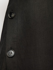 Jigsaw Black Linen Button Detail Dress - Image 5 of 5