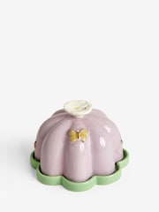 Purple Floral Wildlife Butter Dish - Image 5 of 6