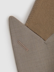 Reiss Mushroom Brown Harley Textured Wool Blend Single Breasted Blazer - Image 4 of 5