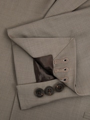 Reiss Mushroom Brown Harley Textured Wool Blend Single Breasted Blazer - Image 5 of 5