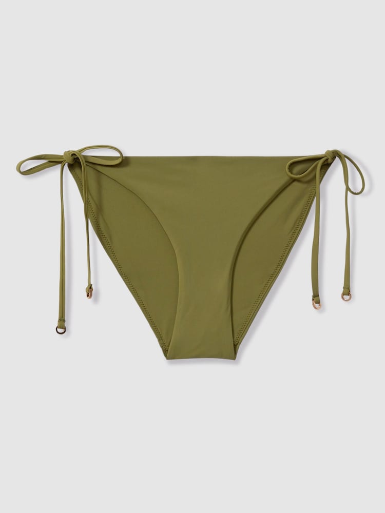 Reiss Olive Daniella Side Tie Bikini Bottoms - Image 2 of 5