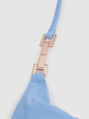 Reiss Powder Blue Riah Triangle Halter Neck Bikini Top - Image 5 of 5