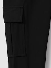 Reiss Black Lucian Technical Drawstring Cuffed Joggers - Image 4 of 4