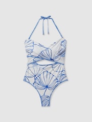 Reiss Veronica Printed Wrap Front Swimsuit - Imagen 2 de 5