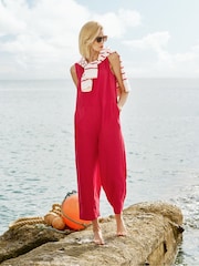 Seasalt Cornwall Red Salt Air Jumpsuit - Image 2 of 6