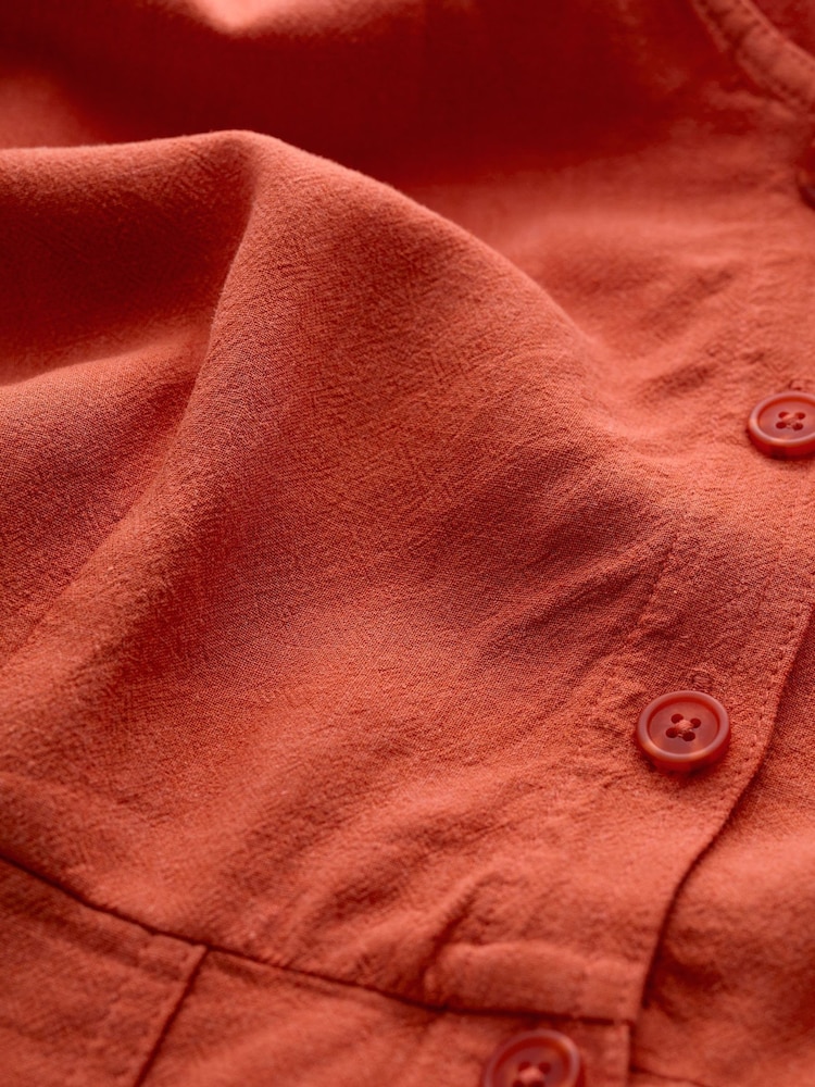 Seasalt Cornwall Orange Carthew V-Neck Linen Blend Jumpsuit - Image 2 of 2 Seasalt Cornwall Orange Carthew V-Neck Linen Blend Jumpsuit - Image 2 of 2