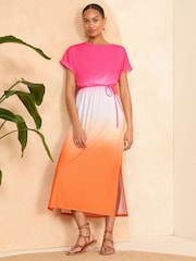 Love & Roses Belted Ombre Midi Jersey T-Shirt Dress - Image 1 of 4