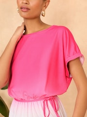 Love & Roses Belted Ombre Midi Jersey T-Shirt Dress - Image 2 of 4