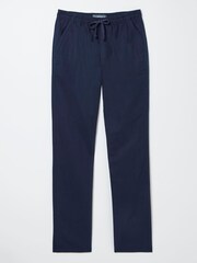 FatFace Blue Straight Cotton Linen Trousers - Image 5 of 5