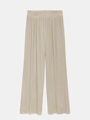 Mint Velvet Cream Pleated Wide Leg Trousers - Image 3 of 4