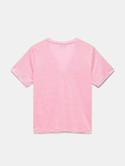 Mint Velvet Pink 100% Linen Twist T-Shirt - Image 3 of 3