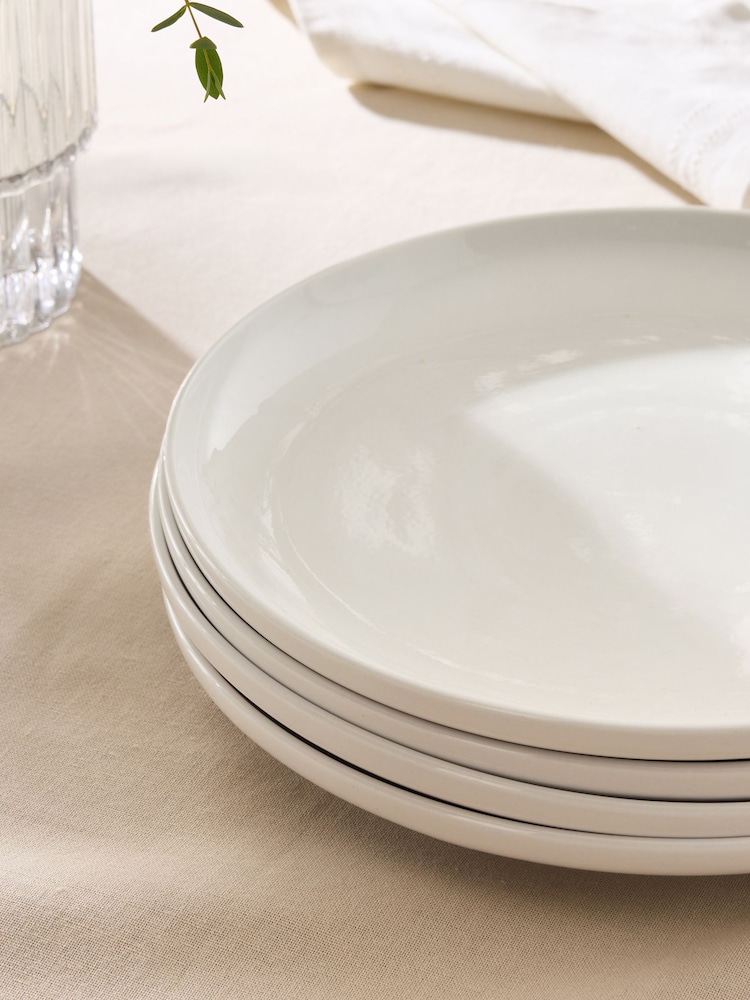 Set of 4 White Moderna Dinner Plates - Image 3 of 4