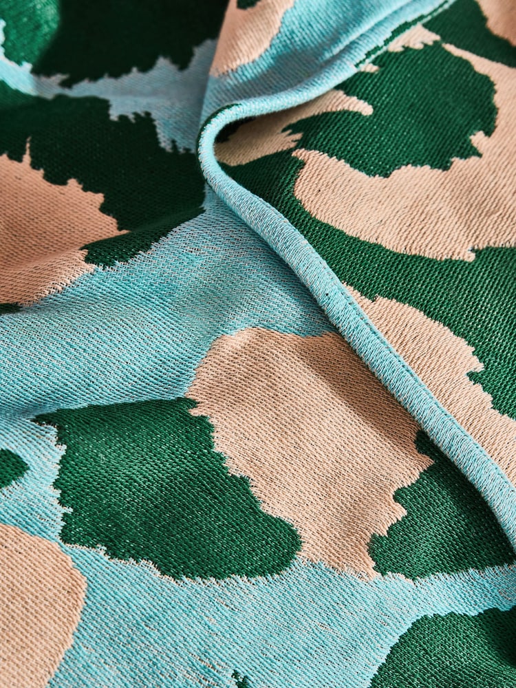 Eleanor Bowmer Blue Leopard Woven Throw - Image 2 of 3 Eleanor Bowmer Blue Leopard Woven Throw - Image 2 of 3