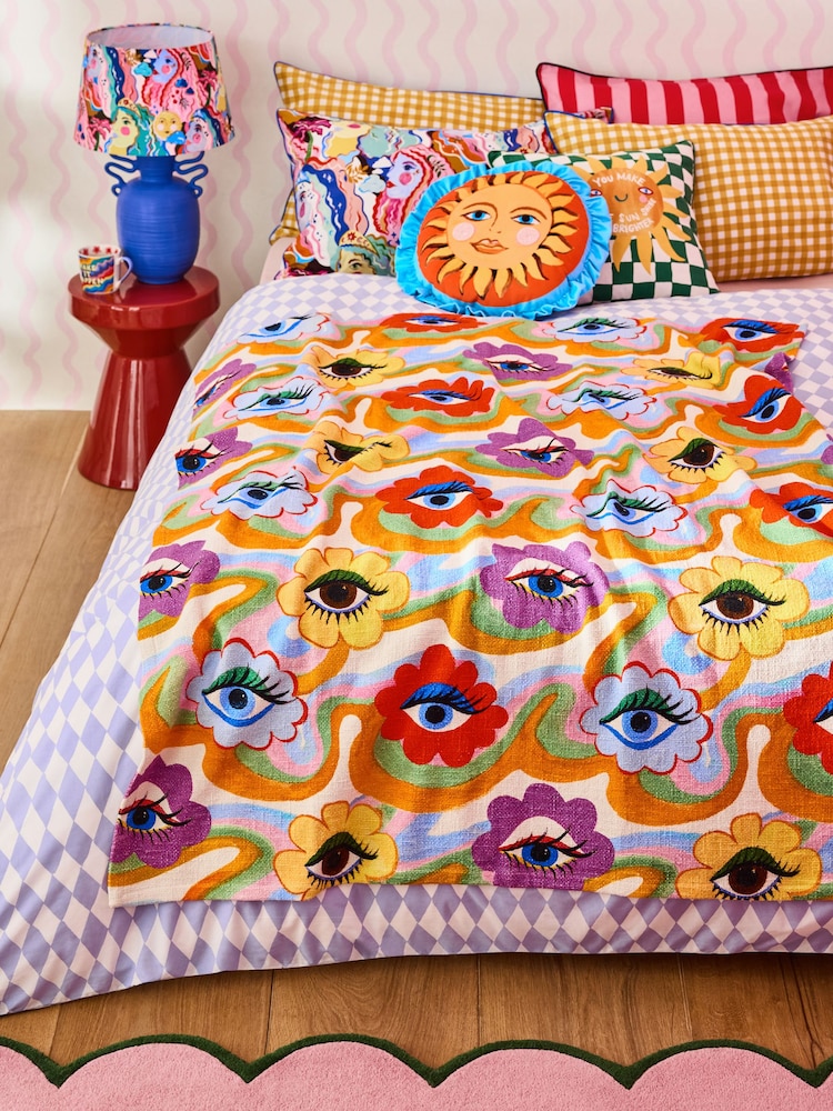 Eleanor Bowmer Rainbow Eyes Printed Throw - Изображение 1 из 3 Eleanor Bowmer Rainbow Eyes Printed Throw - Изображение 1 из 3