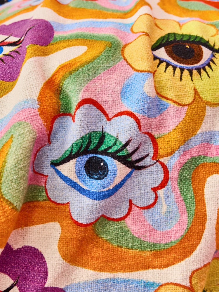 Eleanor Bowmer Rainbow Eyes Printed Throw - Изображение 2 из 3 Eleanor Bowmer Rainbow Eyes Printed Throw - Изображение 2 из 3