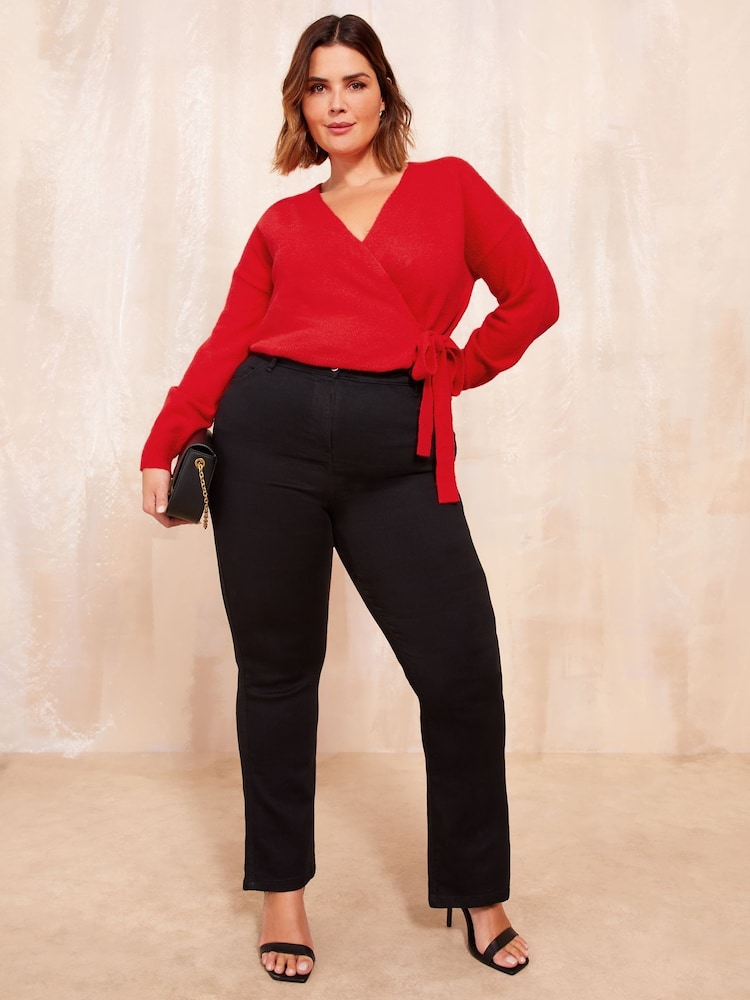 Friends Like These Red Knitted Wrap Jumper - Image 2 of 4