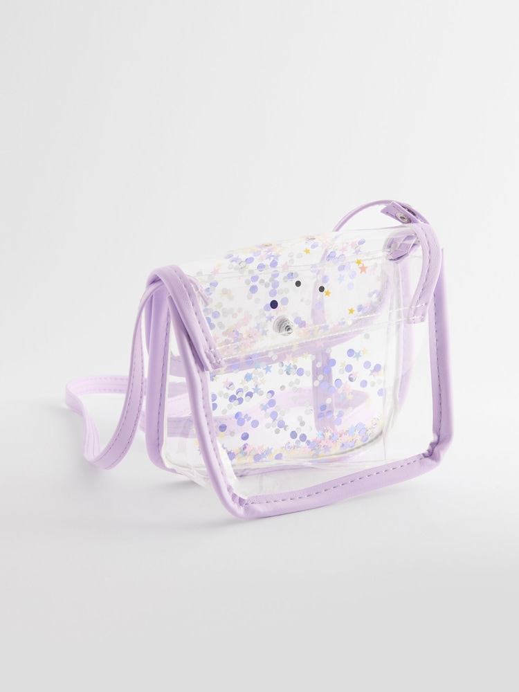 Bright Pink Shaker Sequin Transparent Cross-Body Bag - Image 2 of 4