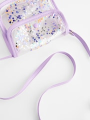 Bright Pink Shaker Sequin Transparent Cross-Body Bag - Image 3 of 4