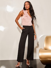 Lipsy Pink Hotfix One Shoulder Bow Top - Image 3 of 4