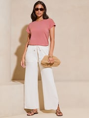 Lipsy Pink Round Neck T-Shirt - Image 3 of 4