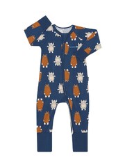 Bonds Blue Monster Print Zip Sleepsuit - Image 1 of 4